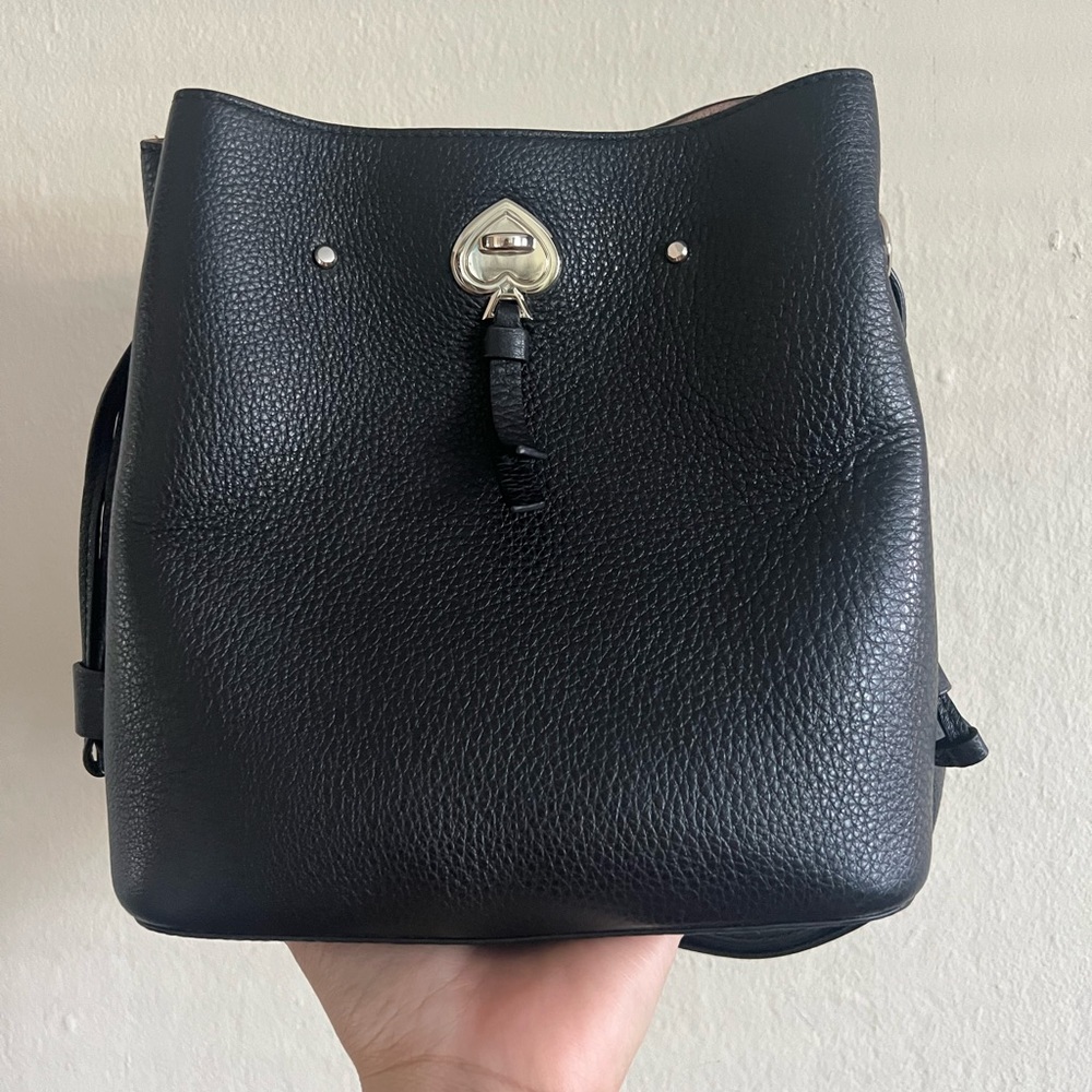 Kate Spade Marti leather black bucket bag